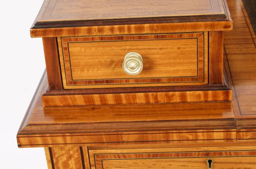 fig 7. Antique Victorian Satinwood Carlton House Writing Desk 19th C