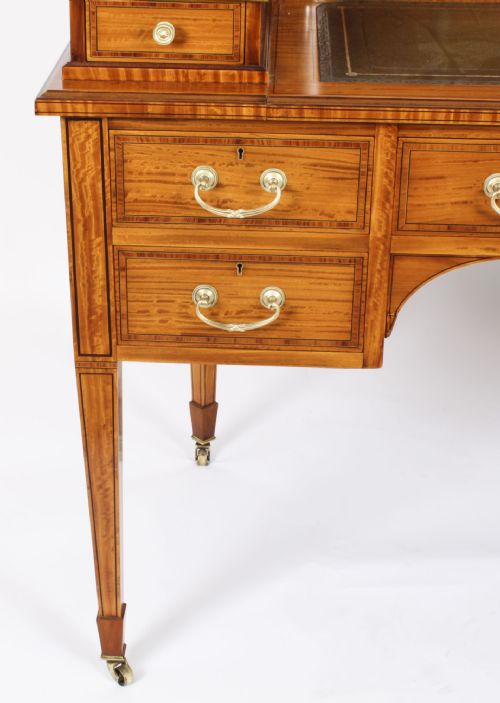 fig 9. Antique Victorian Satinwood Carlton House Writing Desk 19th C