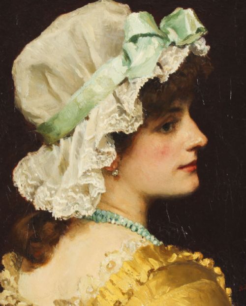 fig 2. Antique Oil on Canvas Portrait Painting by Robert James Gordon RBA Late 19th C