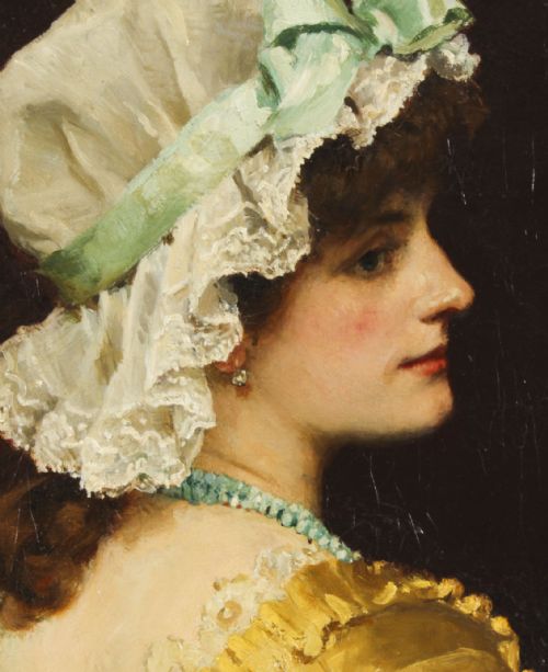 fig 3. Antique Oil on Canvas Portrait Painting by Robert James Gordon RBA Late 19th C