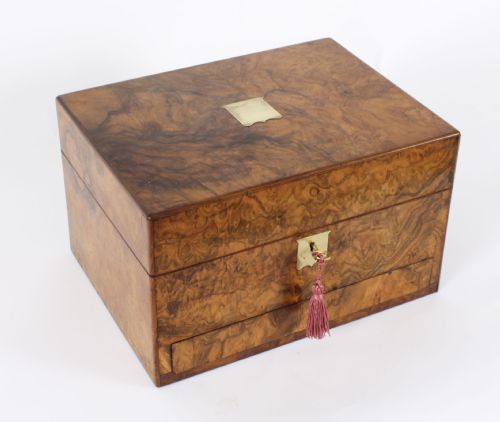 fig 2. Antique Victorian Burr Walnut Vanity Box C1860 19th C