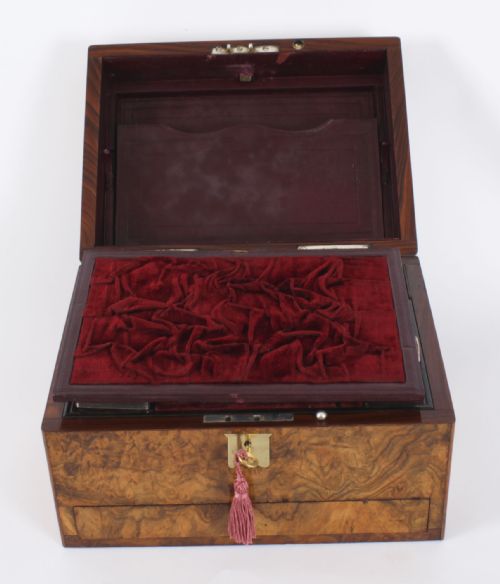 fig 4. Antique Victorian Burr Walnut Vanity Box C1860 19th C