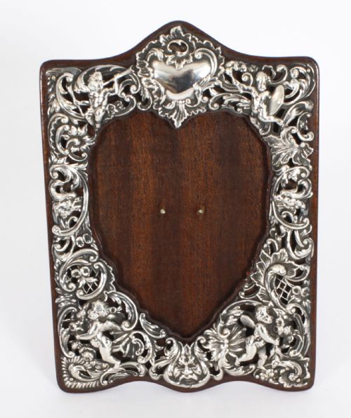 Antique Edwardian Sterling Silver Photo Frame Dated 1911 20x14cm