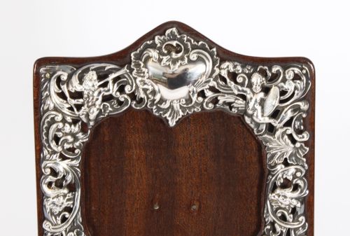 fig 2. Antique Edwardian Sterling Silver Photo Frame Dated 1911 20x14cm