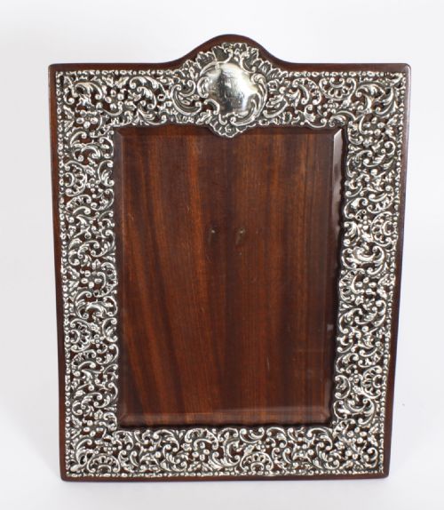 Antique Edwardian Sterling Silver Photo Frame Dated 1904 32x23cm