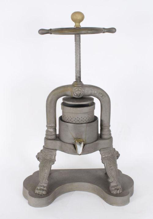 fig 1. Antique Rare French Iron & Bronze Duck Press 19th Century
