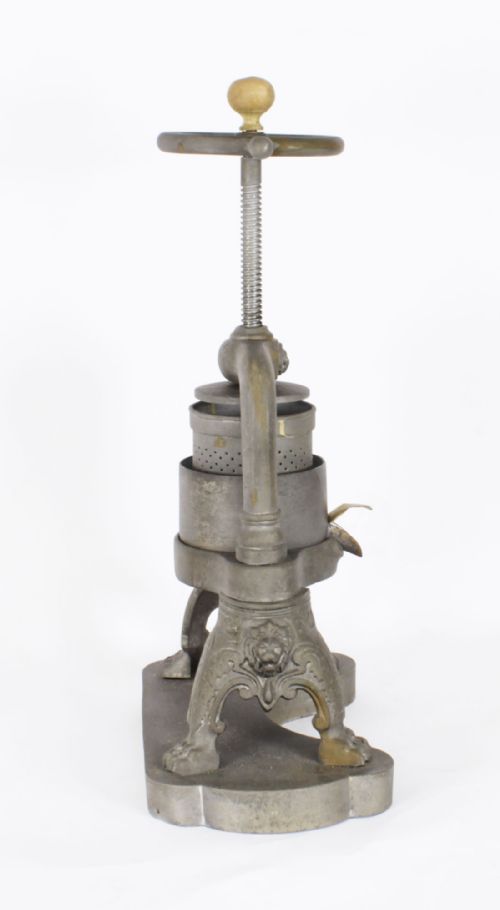 fig 2. Antique Rare French Iron & Bronze Duck Press 19th Century