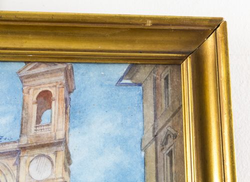 ANTIQUE WATERCOLOUR OF THE SPANISH STEPS ROME ETTORE ASCENZI 19TH C - ADDITIONAL PHOTO 7