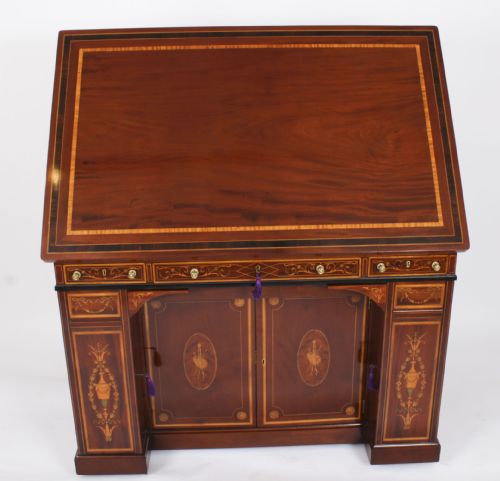 fig 2. Antique Victorian Inlaid Mahogany Architects Desk by Edwards & Roberts 19th C