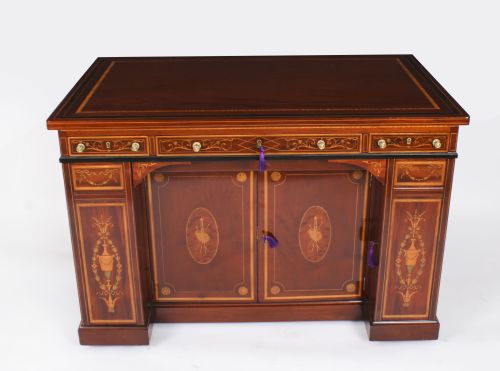 fig 3. Antique Victorian Inlaid Mahogany Architects Desk by Edwards & Roberts 19th C