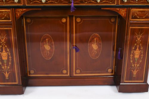 fig 5. Antique Victorian Inlaid Mahogany Architects Desk by Edwards & Roberts 19th C