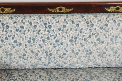 fig 4. Antique French Empire Ormolu Mounted Flame Mahogany Sofa 19th C