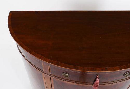 fig 2. Antique Half Moon Flame Mahogany Bowfront Side Cabinet 19th C