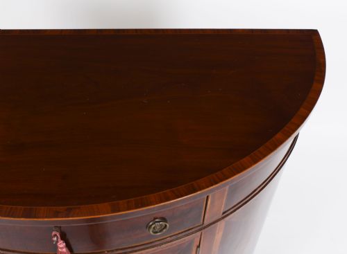 fig 3. Antique Half Moon Flame Mahogany Bowfront Side Cabinet 19th C