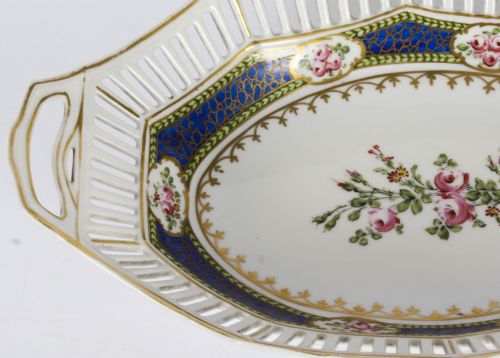 ANTIQUE FRENCH SEVRES OVAL PORCELAIN DISH LATE 19TH CENTURY - ADDITIONAL PHOTO 5