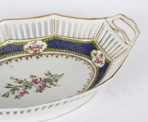 ANTIQUE FRENCH SEVRES OVAL PORCELAIN DISH LATE 19TH CENTURY - ADDITIONAL PHOTO 6