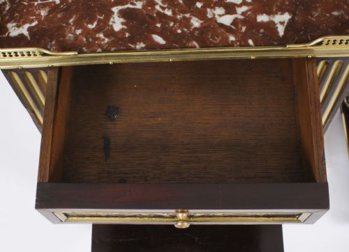fig 3. Antique Pair French Empire Mahogany Bedside Cabinets 19th Century