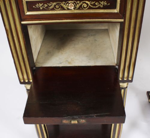 fig 4. Antique Pair French Empire Mahogany Bedside Cabinets 19th Century
