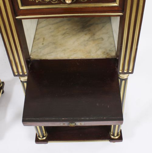 fig 5. Antique Pair French Empire Mahogany Bedside Cabinets 19th Century