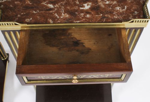 fig 6. Antique Pair French Empire Mahogany Bedside Cabinets 19th Century