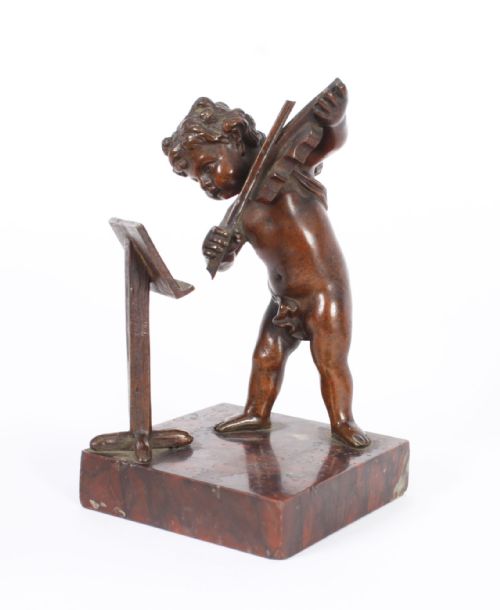 fig 2. Antique Pair French Bronze Cherubs 19th C