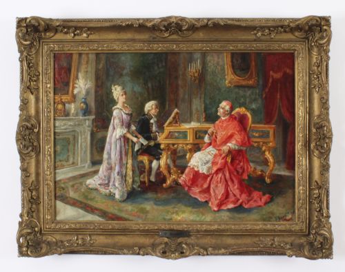 fig 1. Antique Pair Italian Oil Paintings