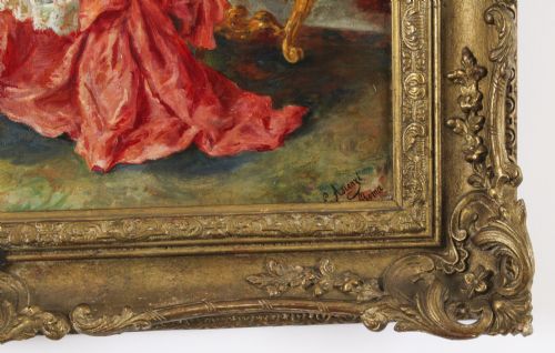 fig 4. Antique Pair Italian Oil Paintings