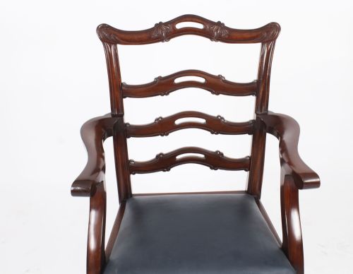 fig 3. Antique Set of 10 Chippendale Ladderback Dining Chairs 19th Century