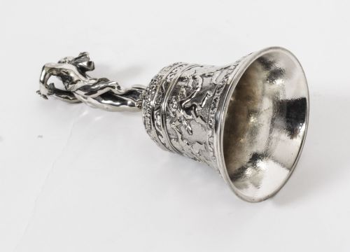 ANTIQUE SILVER PLATED HAND BELL RENAISSANCE REVIVAL 19TH CENTURY - ADDITIONAL PHOTO 12