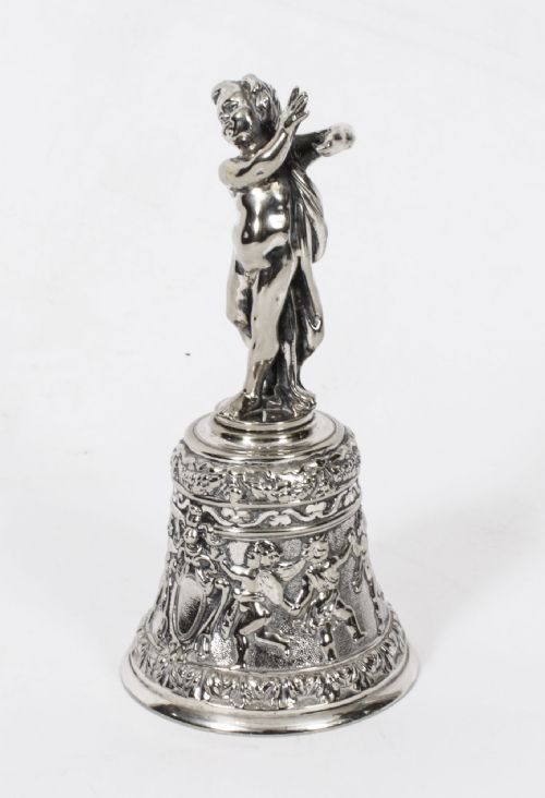 ANTIQUE SILVER PLATED HAND BELL RENAISSANCE REVIVAL 19TH CENTURY - ADDITIONAL PHOTO 15