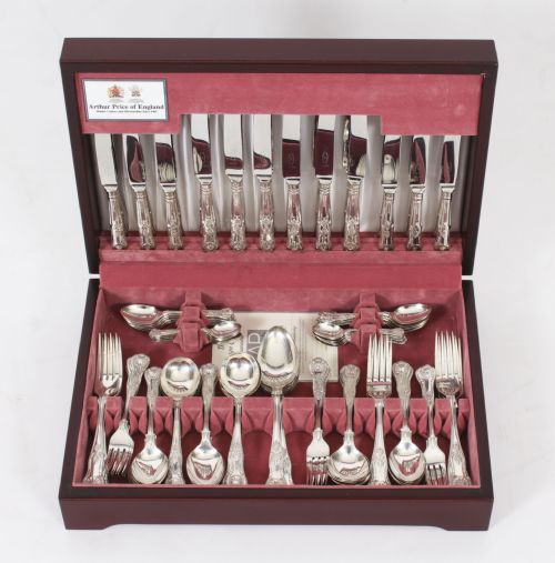 Antique Canteen X12 Sterling Silver Cutlery Kings Pattern London 1905
