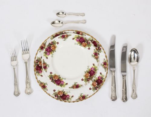 fig 2. Antique Canteen x12 Sterling Silver Cutlery Kings Pattern London 1905