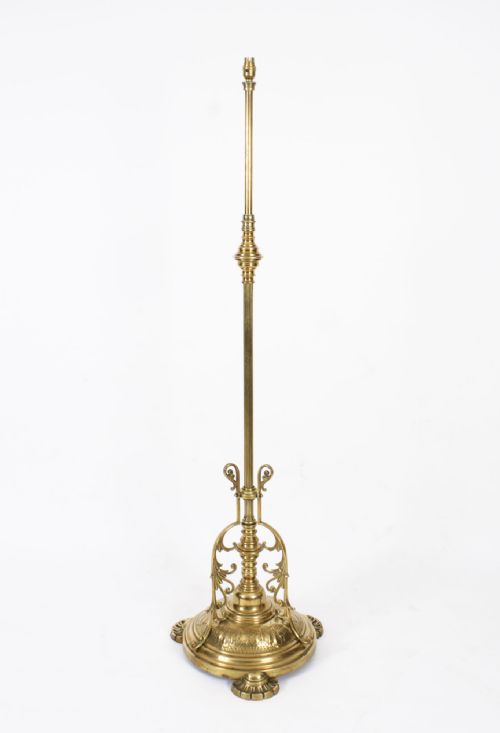 ANTIQUE VICTORIAN BRASS STANDARD LAMP 19TH C - ADDITIONAL PHOTO 6
