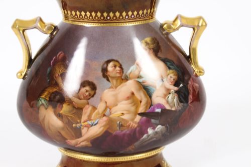 fig 1. Antique Royal Vienna Porcelain Hand painted Vase 19th Century
