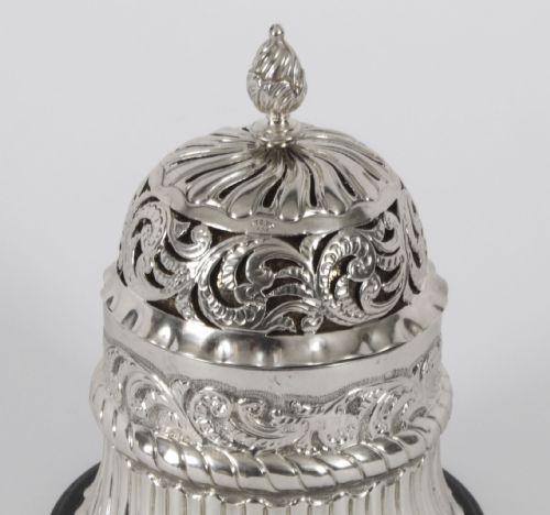fig 2. Antique Sterling Silver Call Desk Table Bell, George Unite 1886 19th C