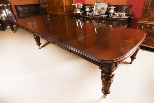 fig 2. Antique 18ft William IV Mahogany Dining Table 19th C & 18 Dining Chairs