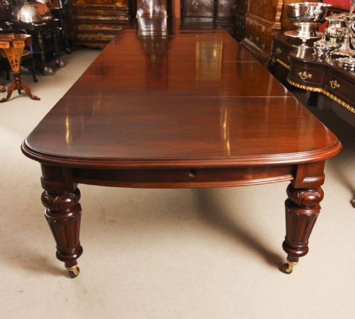 fig 4. Antique 18ft William IV Mahogany Dining Table 19th C & 18 Dining Chairs