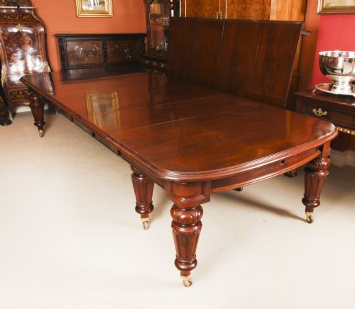 fig 6. Antique 18ft William IV Mahogany Dining Table 19th C & 18 Dining Chairs