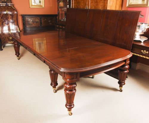 fig 7. Antique 18ft William IV Mahogany Dining Table 19th C & 18 Dining Chairs