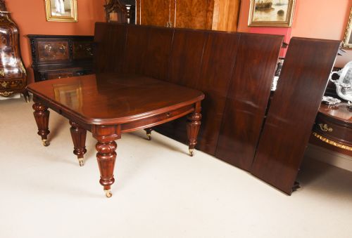fig 9. Antique 18ft William IV Mahogany Dining Table 19th C & 18 Dining Chairs