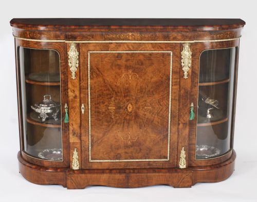 ANTIQUE VICTORIAN BURR WALNUT INLAID ORMOLU MOUNTED CREDENZA 19TH C - ADDITIONAL PHOTO 19