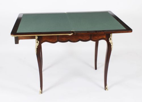 ANTIQUE FRENCH BURR WALNUT PARQUETRY CARD BACKGAMMON TABLE 19TH CENTURY - ADDITIONAL PHOTO 1