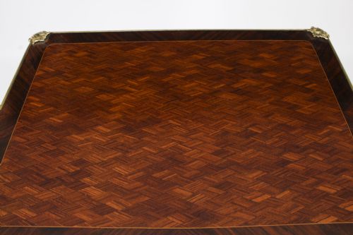 ANTIQUE FRENCH BURR WALNUT PARQUETRY CARD BACKGAMMON TABLE 19TH CENTURY - ADDITIONAL PHOTO 4