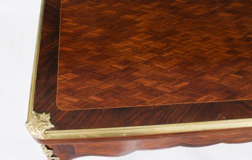 ANTIQUE FRENCH BURR WALNUT PARQUETRY CARD BACKGAMMON TABLE 19TH CENTURY - ADDITIONAL PHOTO 5