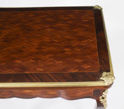 ANTIQUE FRENCH BURR WALNUT PARQUETRY CARD BACKGAMMON TABLE 19TH CENTURY - ADDITIONAL PHOTO 6