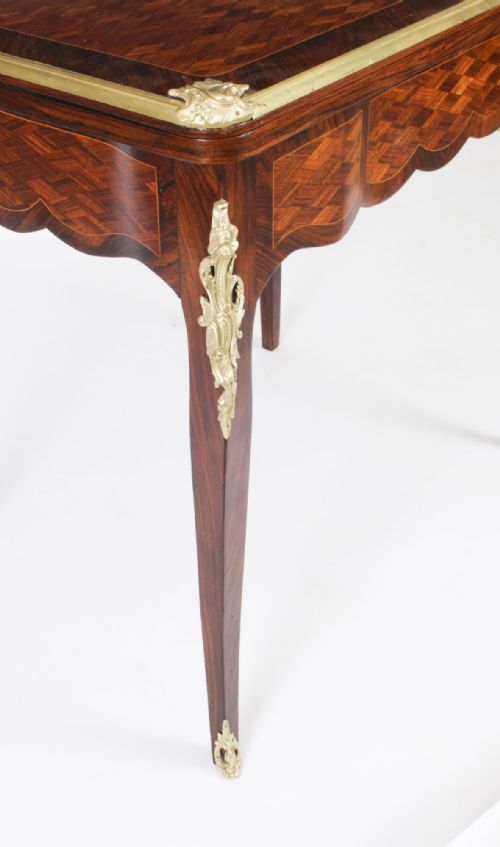 ANTIQUE FRENCH BURR WALNUT PARQUETRY CARD BACKGAMMON TABLE 19TH CENTURY - ADDITIONAL PHOTO 7