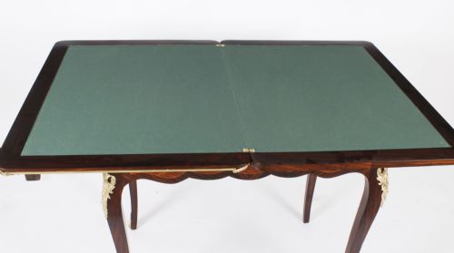 ANTIQUE FRENCH BURR WALNUT PARQUETRY CARD BACKGAMMON TABLE 19TH CENTURY - ADDITIONAL PHOTO 12