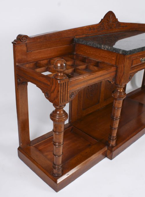ANTIQUE VICTORIAN OAK COUNTRY HOUSE HALL UMBRELLA STAND 19TH C - ADDITIONAL PHOTO 13