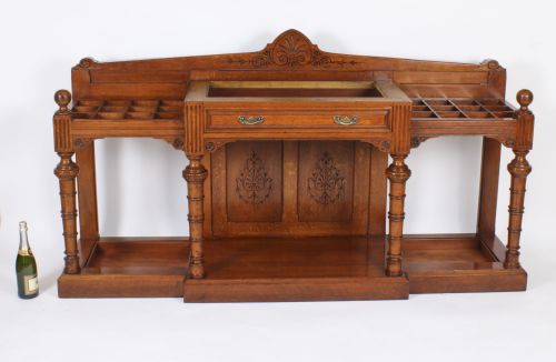 ANTIQUE VICTORIAN OAK COUNTRY HOUSE HALL UMBRELLA STAND 19TH C - ADDITIONAL PHOTO 15