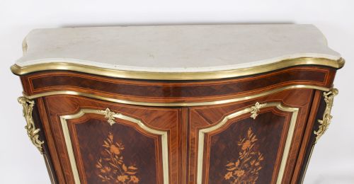 fig 2. Antique French Purple Heart & Marquetry Side Cabinet 19th C